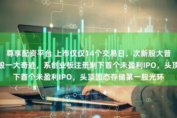 尊享配资平台 上市仅仅14个交易日，次新股大普微暴涨10倍！创下A股一大奇迹，系创业板注册制下首个未盈利IPO，头顶固态存储第一股光环